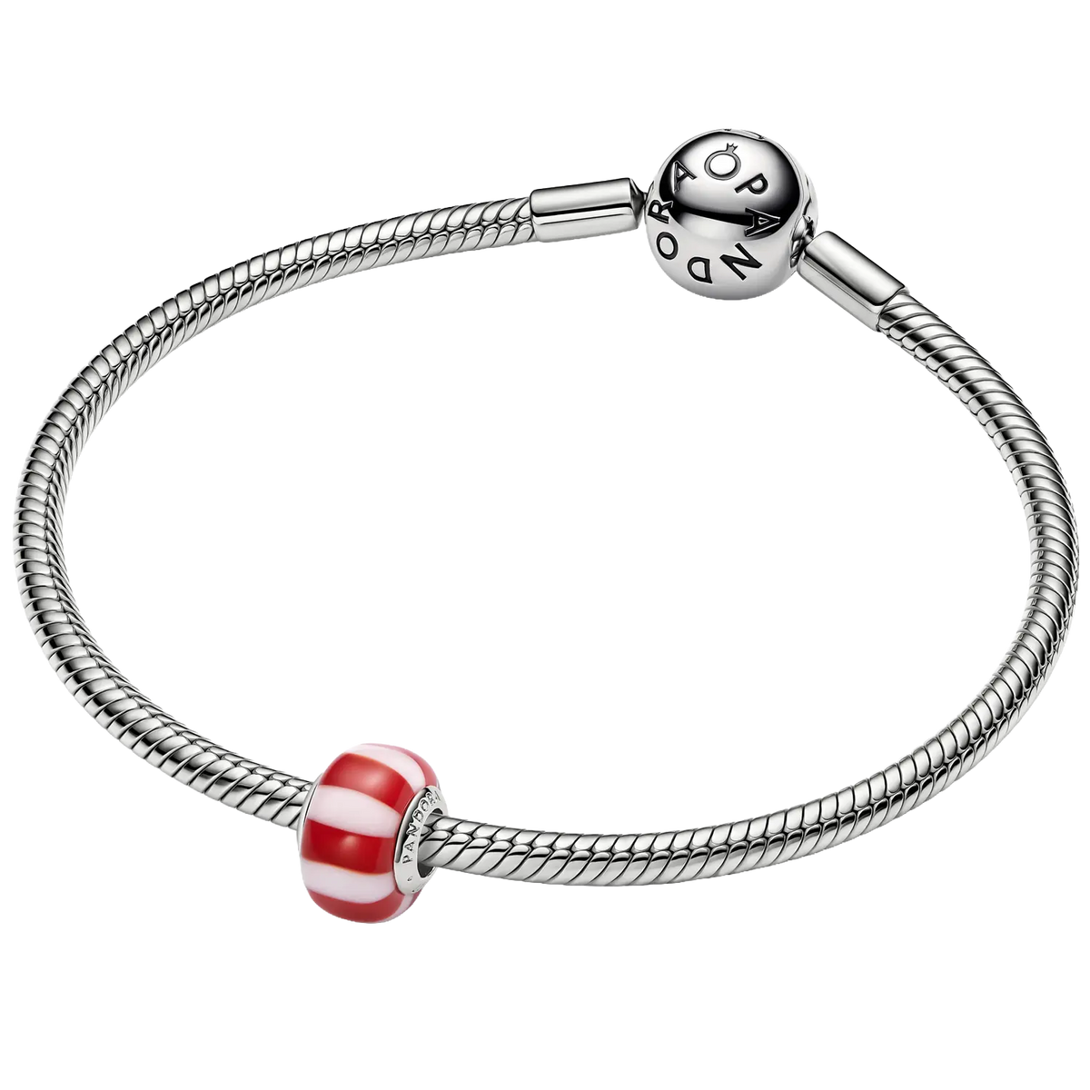Pandora Moments Rotes Pfefferminz Murano-Glas Charm