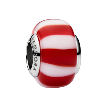 Pandora Moments Rotes Pfefferminz Murano-Glas Charm