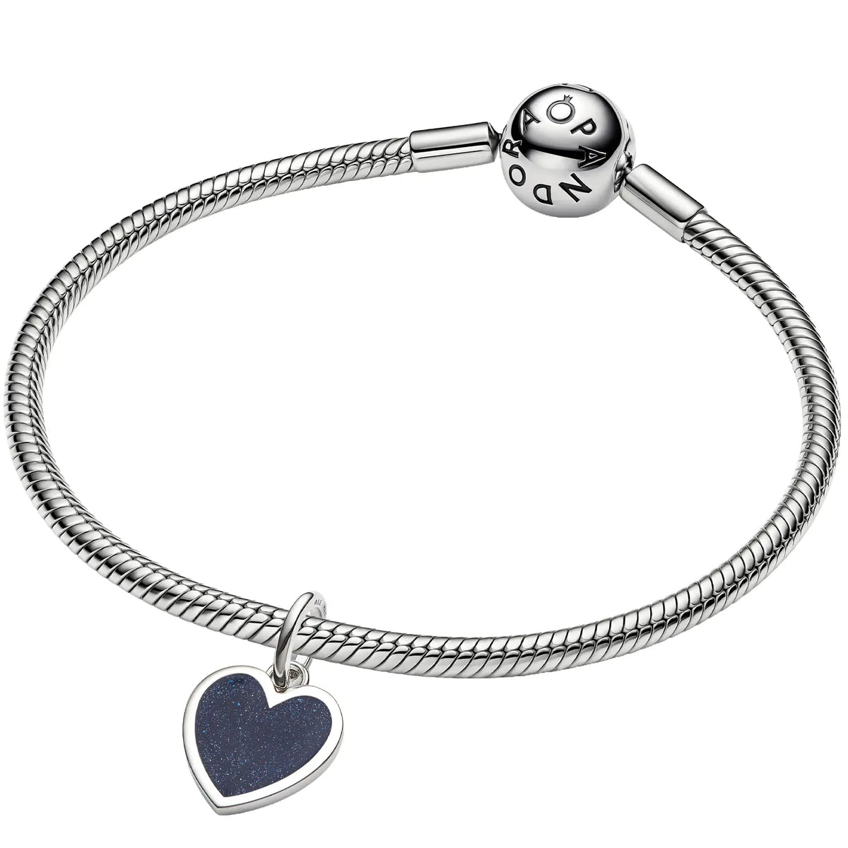 Pandora Moments Gravierbares Blaues Herz Charm-Anhänger