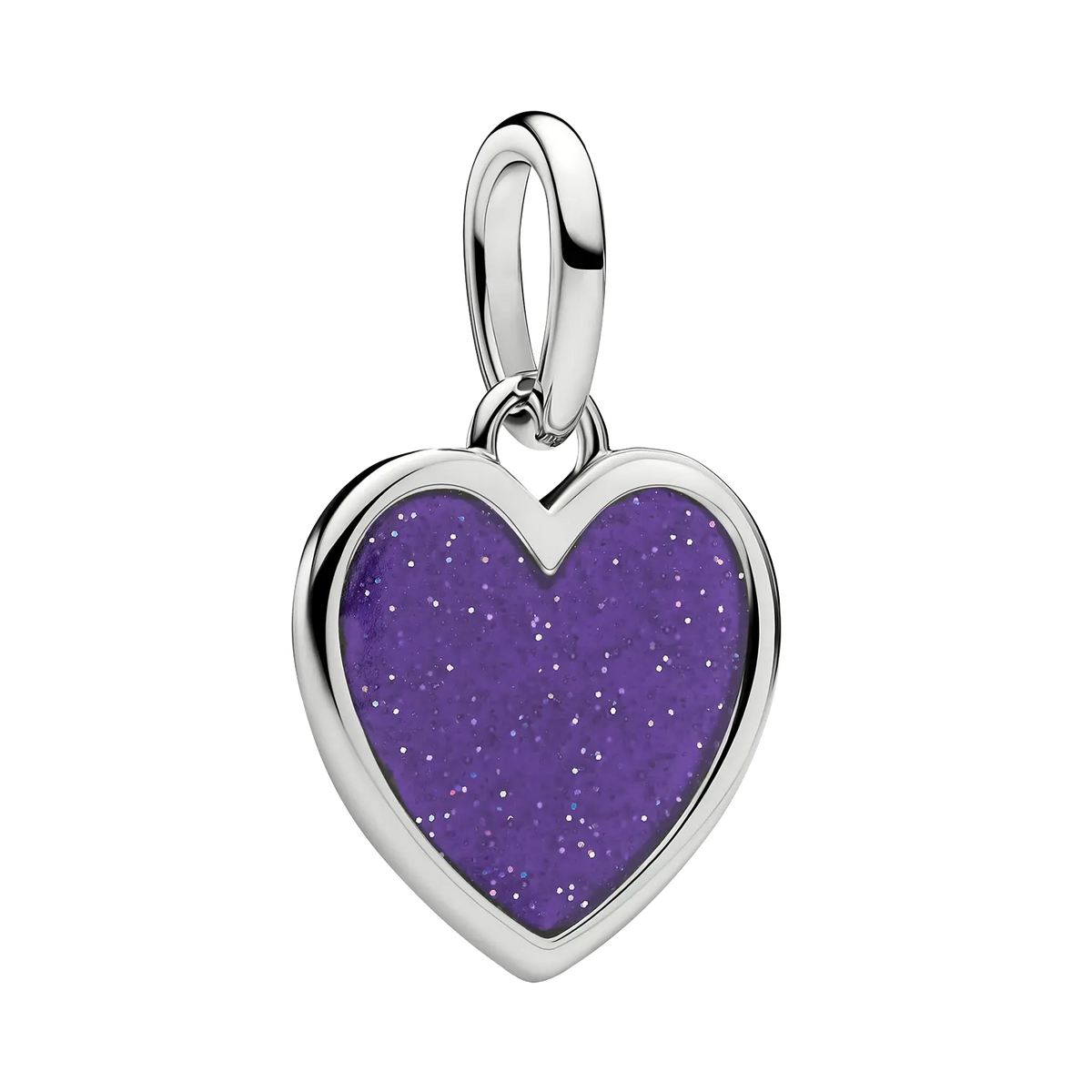 Pandora Moments Gravierbares Violettes Herz Charm-Anhänger