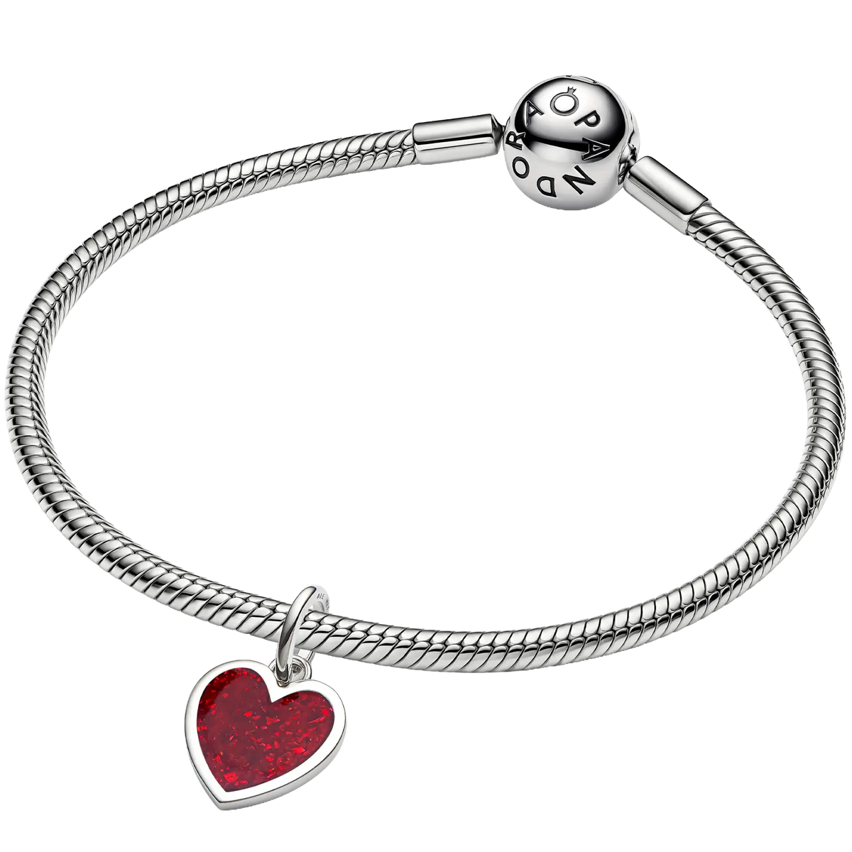 Pandora Moments Gravierbares Rotes Herz Charm-Anhänger