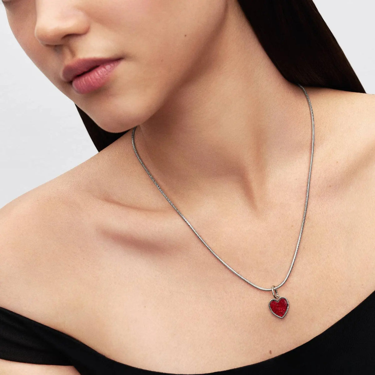 Pandora Gravierbares Rotes Herz Charm-Anhänger
