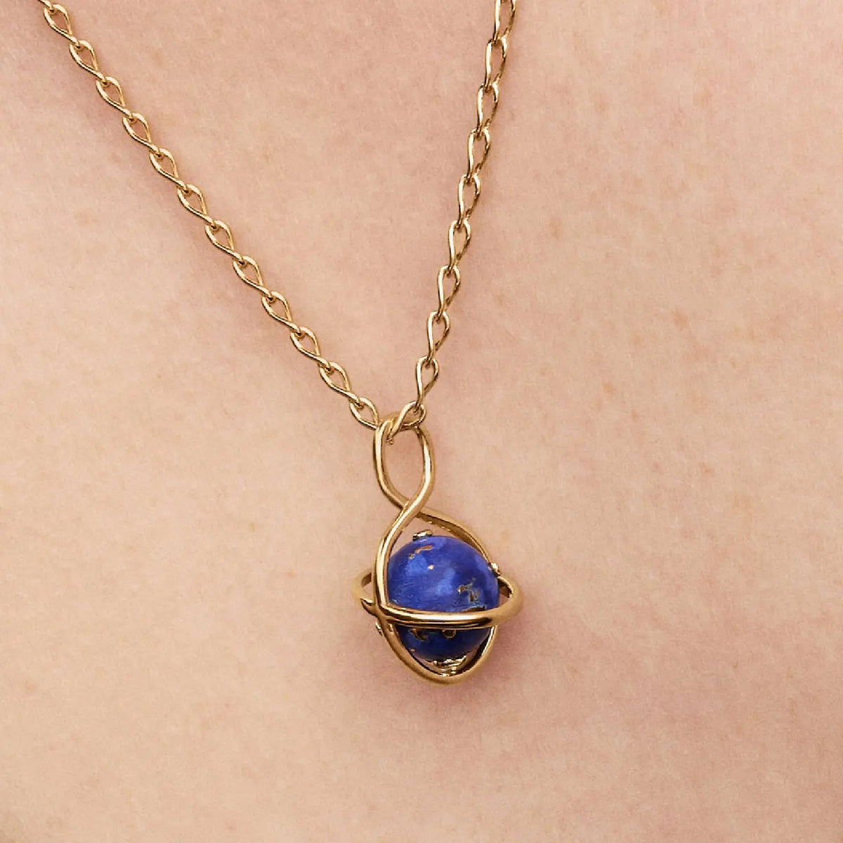 Pandora Drehbarer Himmlischer Blauer Planet Charm-Anhänger