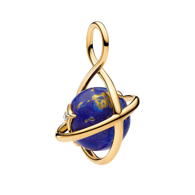 Pandora Moments Drehbarer Himmlischer Blauer Planet Charm-Anhänger