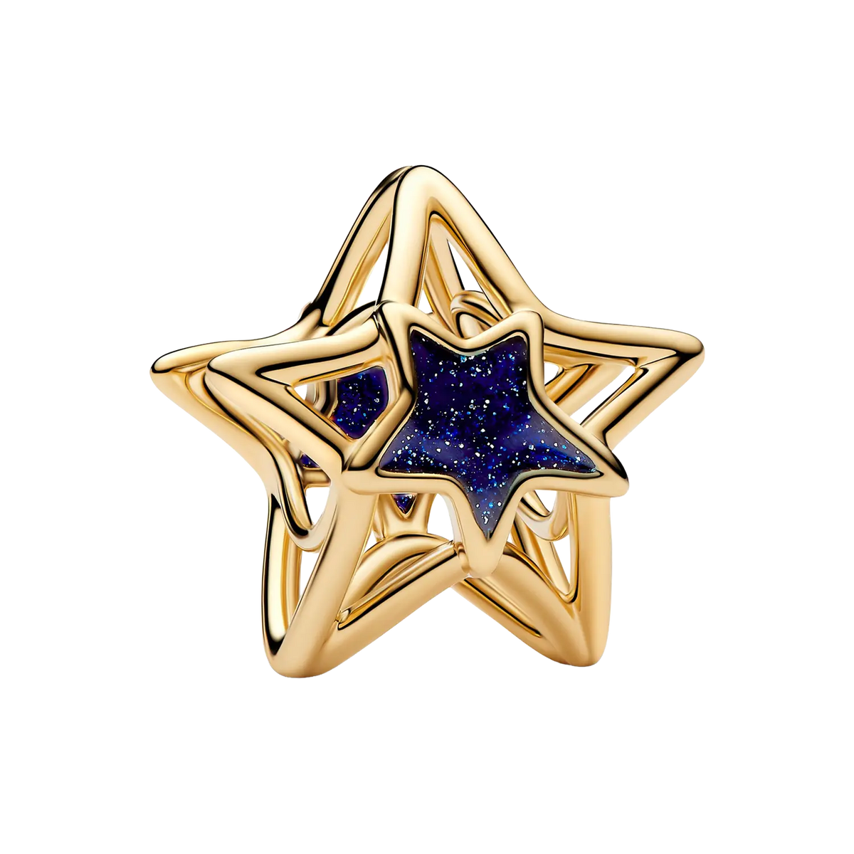 Pandora Moments Offen gearbeitetes Stern-Charm Goldfarben