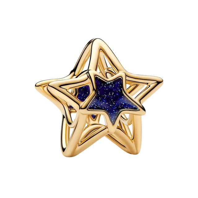 Pandora Moments Offen gearbeitetes Stern-Charm Goldfarben