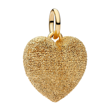 Pandora Moments Strukturiertes Puffy Herz Charm-Anhänger