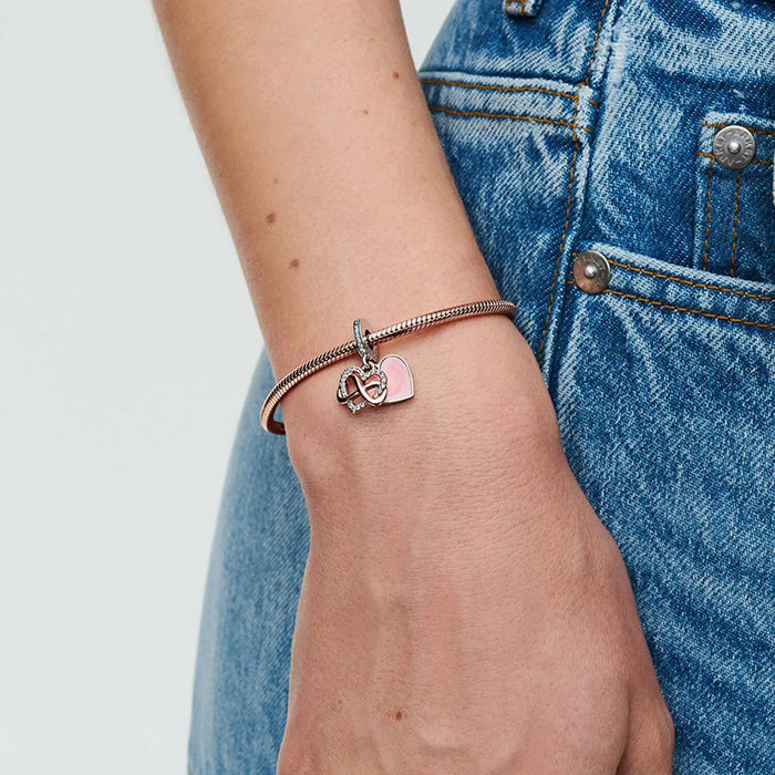 Pandora Moments Funkelndes Unendlichkeits-Herz Charm-Anhänger