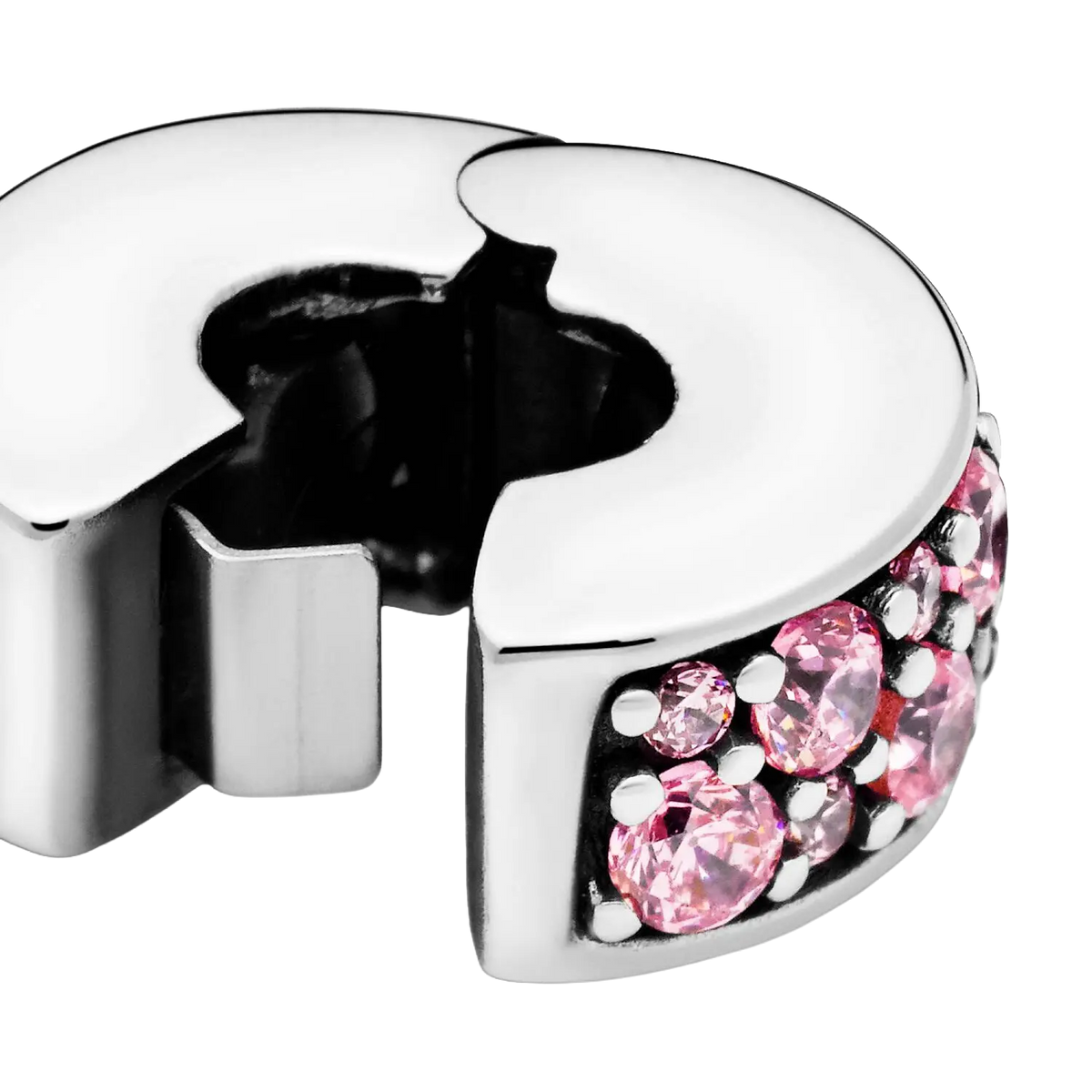 Pandora Moments Rosafarbener Pavé Clip-Charm