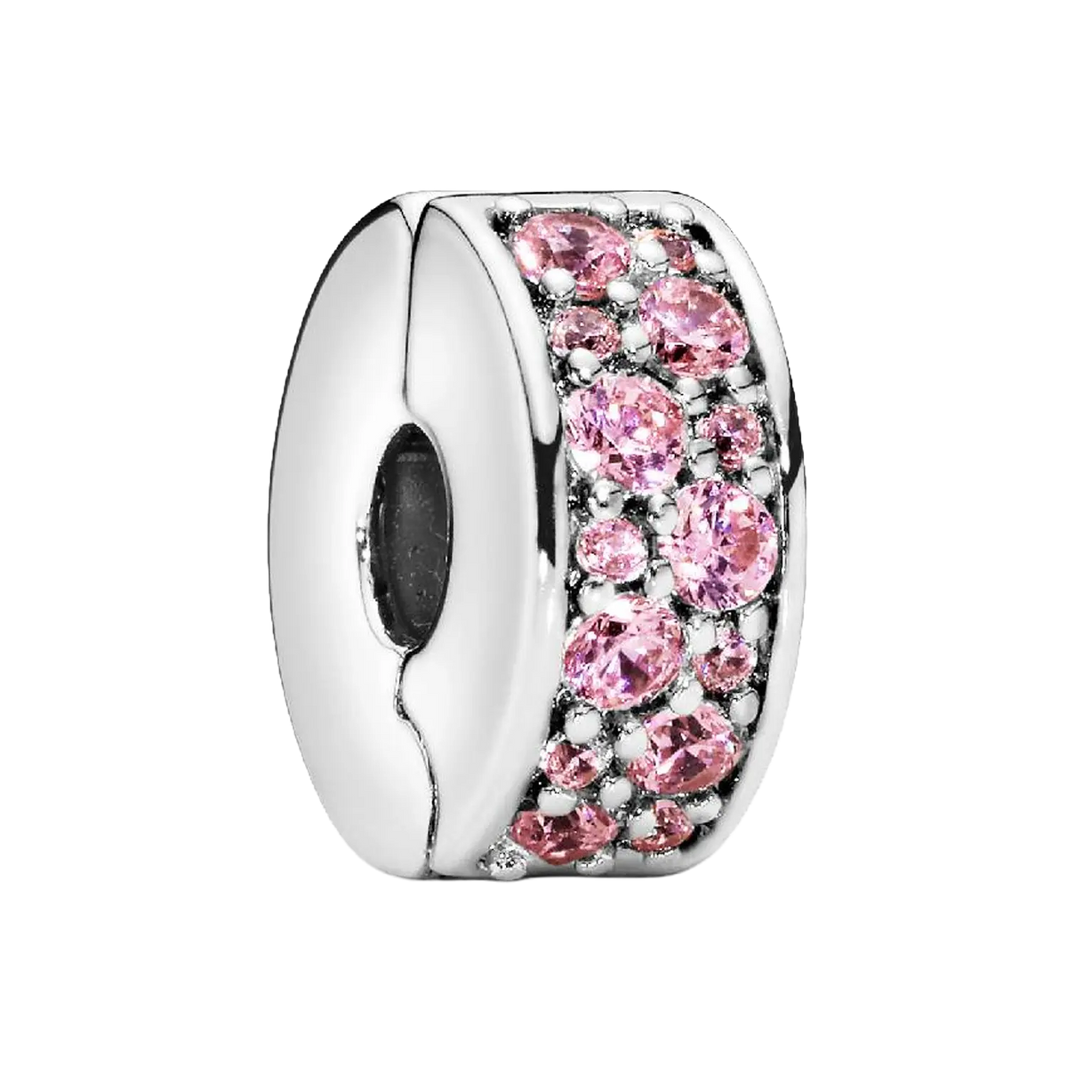 Pandora Moments Rosafarbener Pavé Clip-Charm
