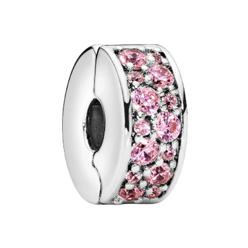 Pandora Moments Rosafarbener Pavé Clip-Charm