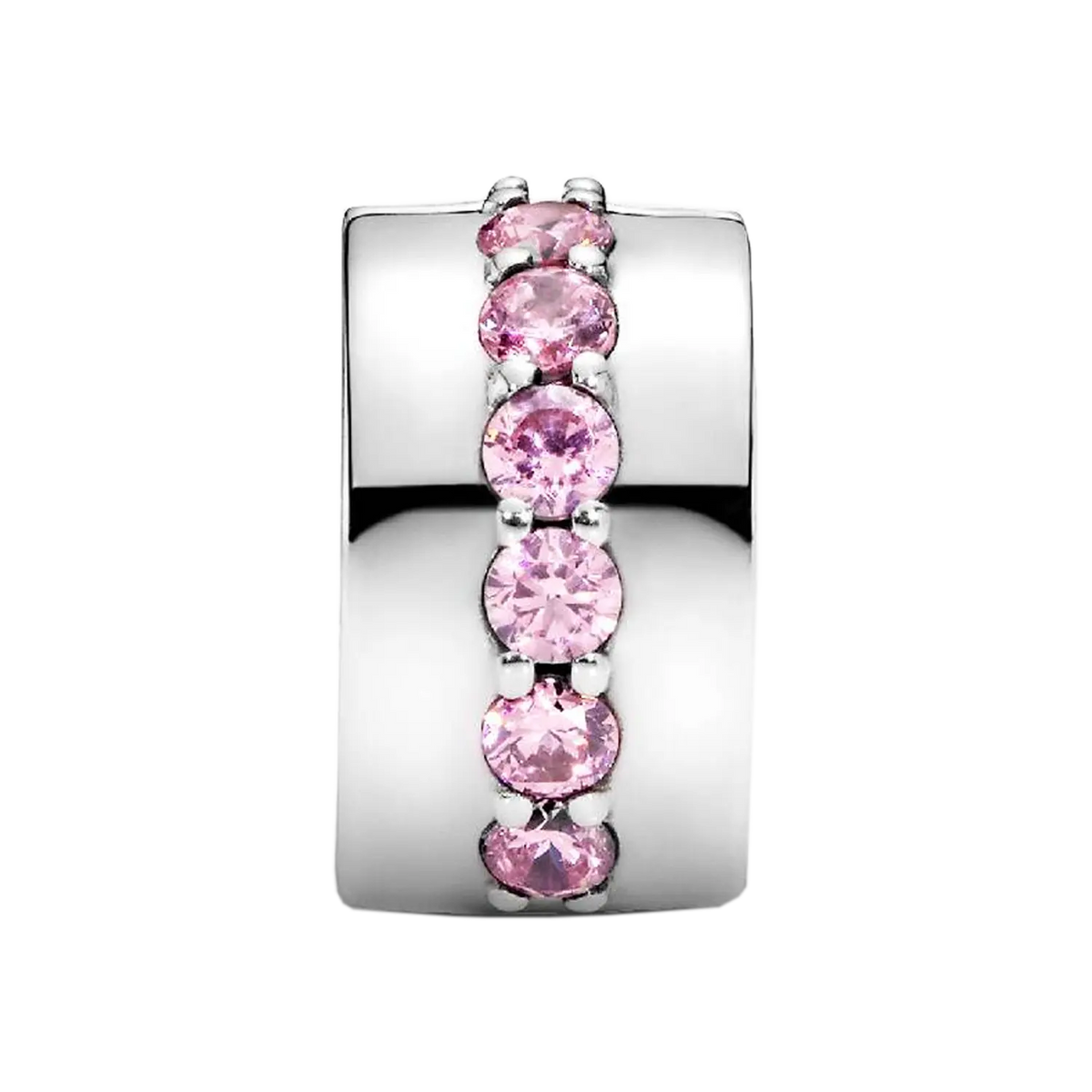 Pandora Moments Rosafarbene funkelnde Linie Clip-Charm