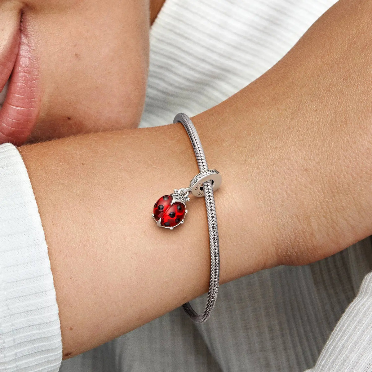 Pandora Moments Roter Marienkäfer Charm-Anhänger