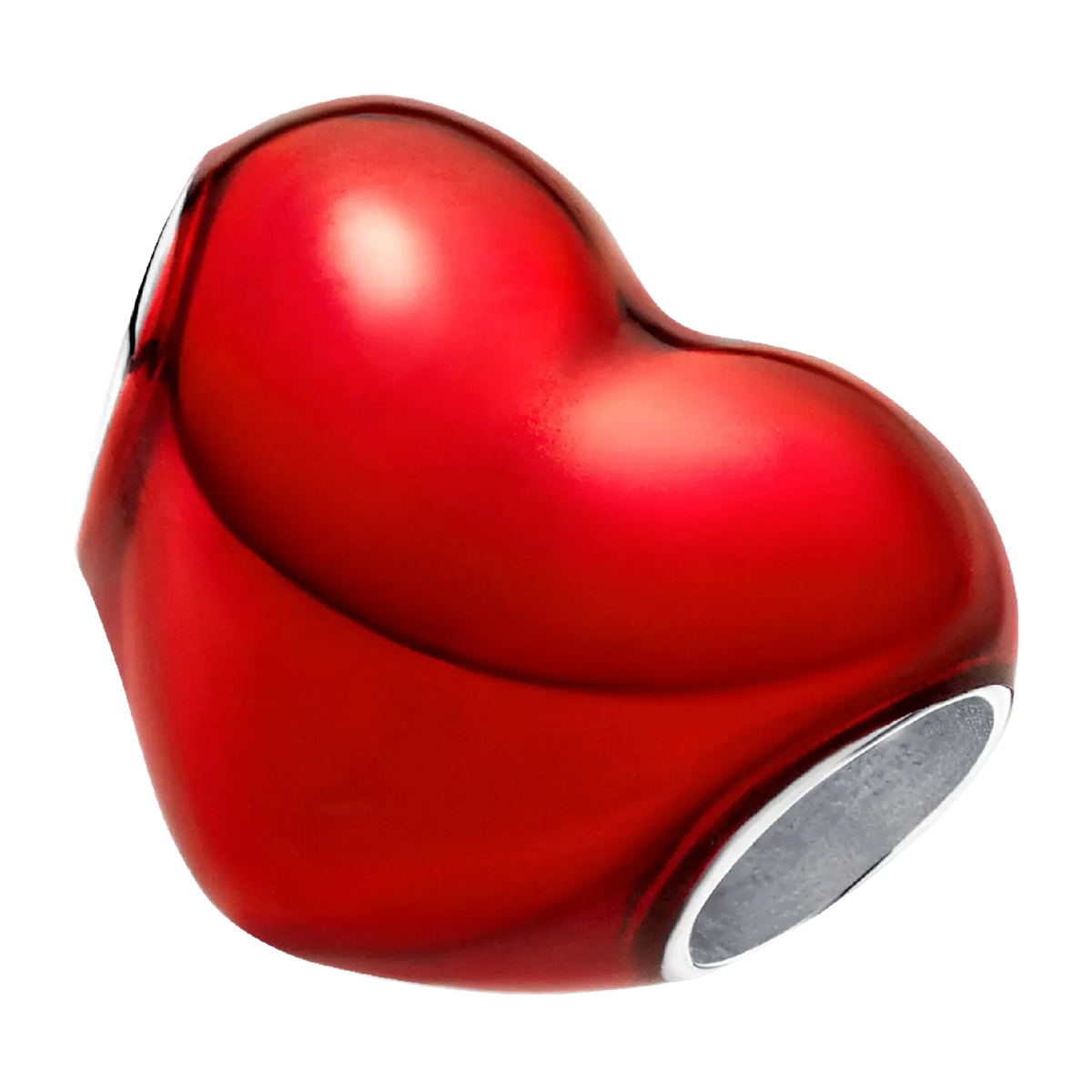 Pandora Moments Rotes Metallic-Herz Charm