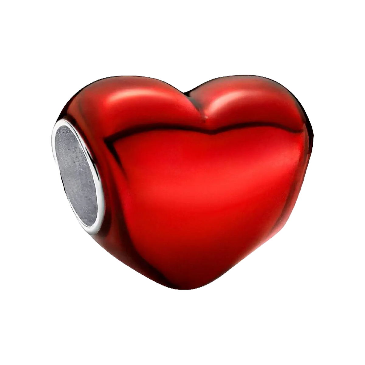 Pandora Moments Rotes Metallic-Herz Charm