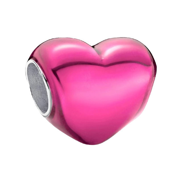 Pandora Moments Metallic Rosafarbenes Herz Charm