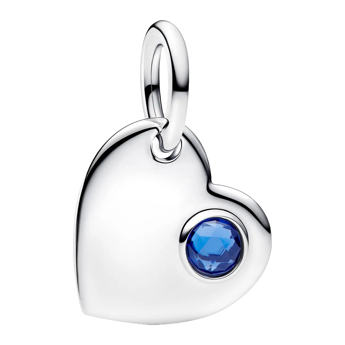Pandora September Gravierbares Herz Blauer Stein Charm-Anhänger