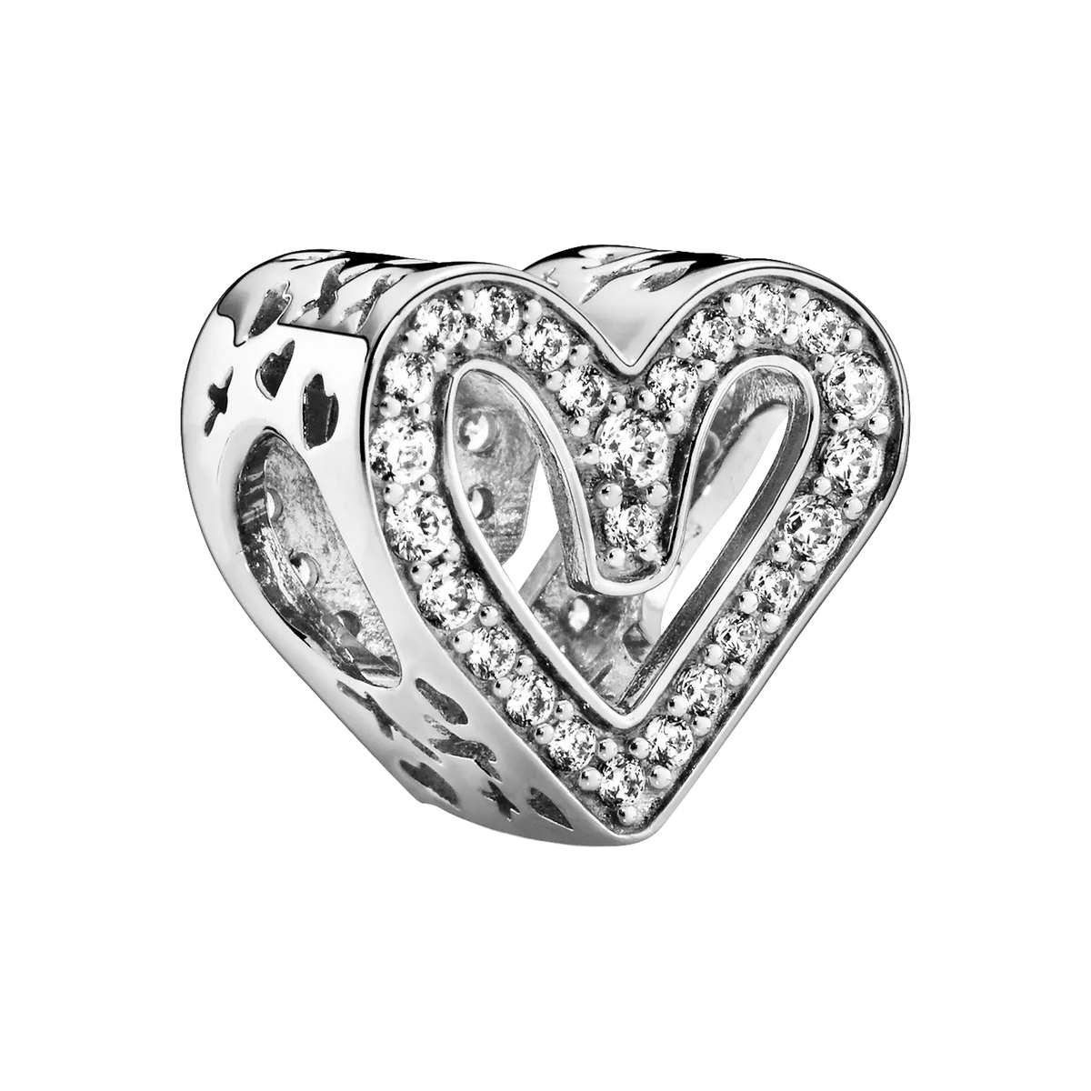 Pandora Moments Funkelndes Freihand-Herz Charm
