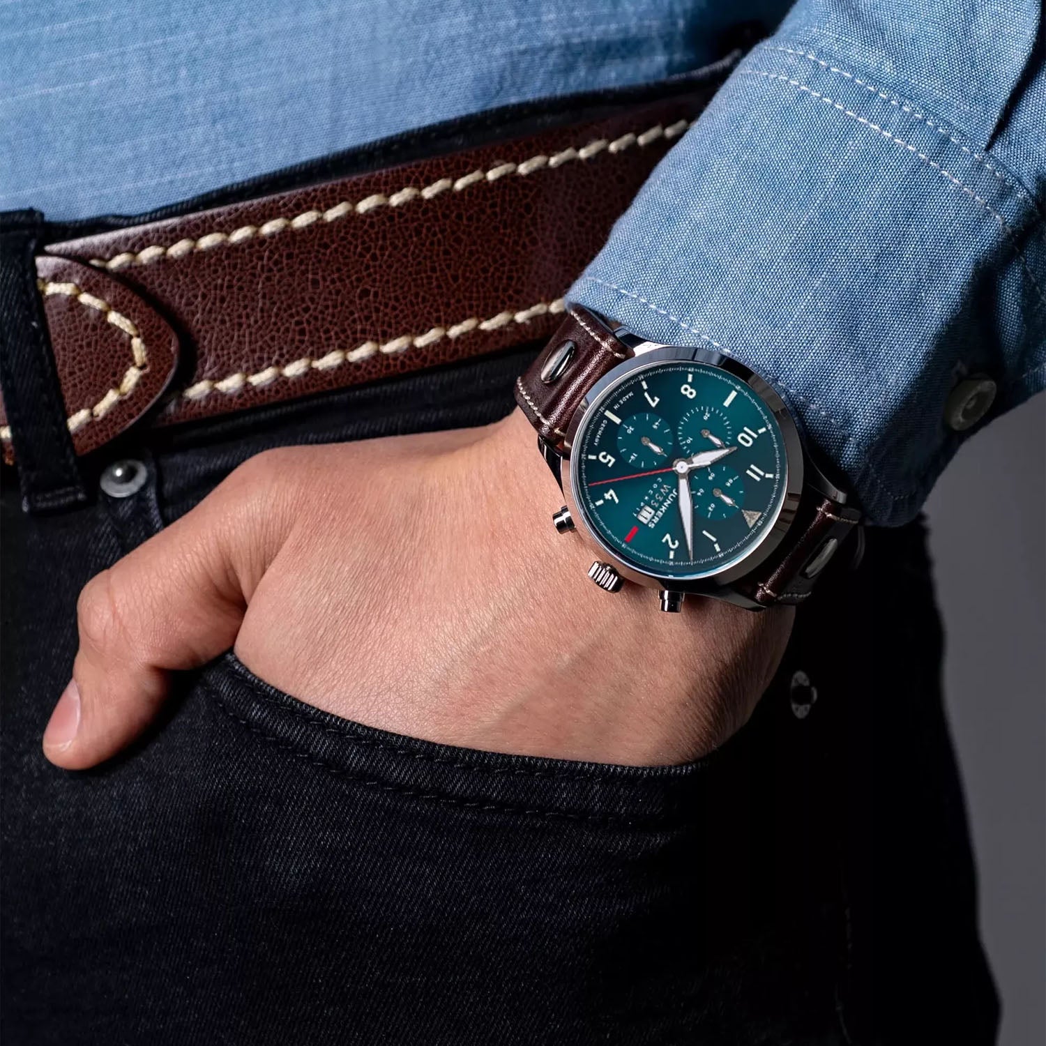 Junkers Herrenuhr Cockpit W33 Chronograph