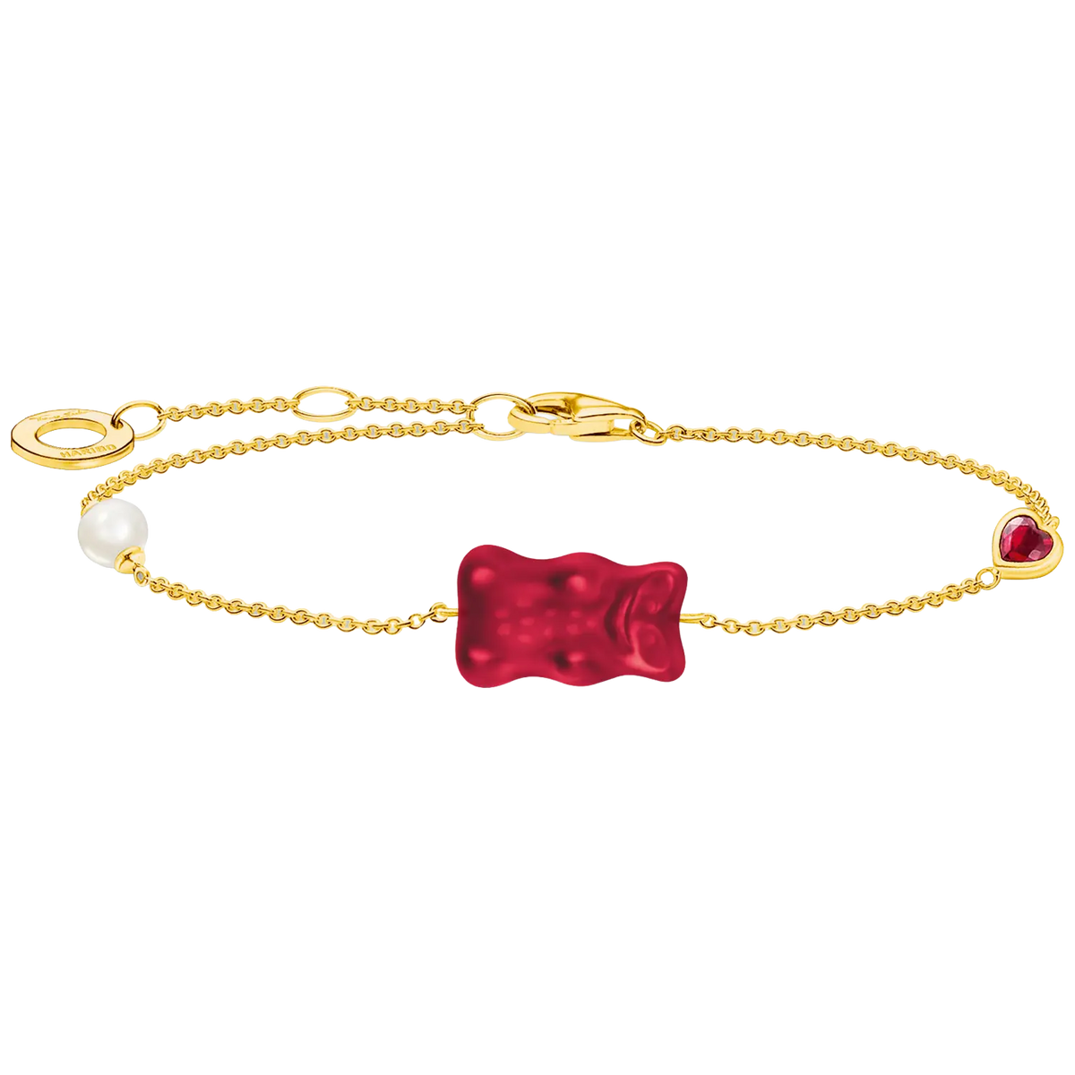 Thomas Sabo Armband mit rotem Goldbären vergoldet