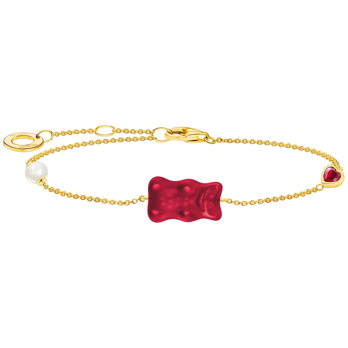 Thomas Sabo Armband mit rotem Goldbären vergoldet