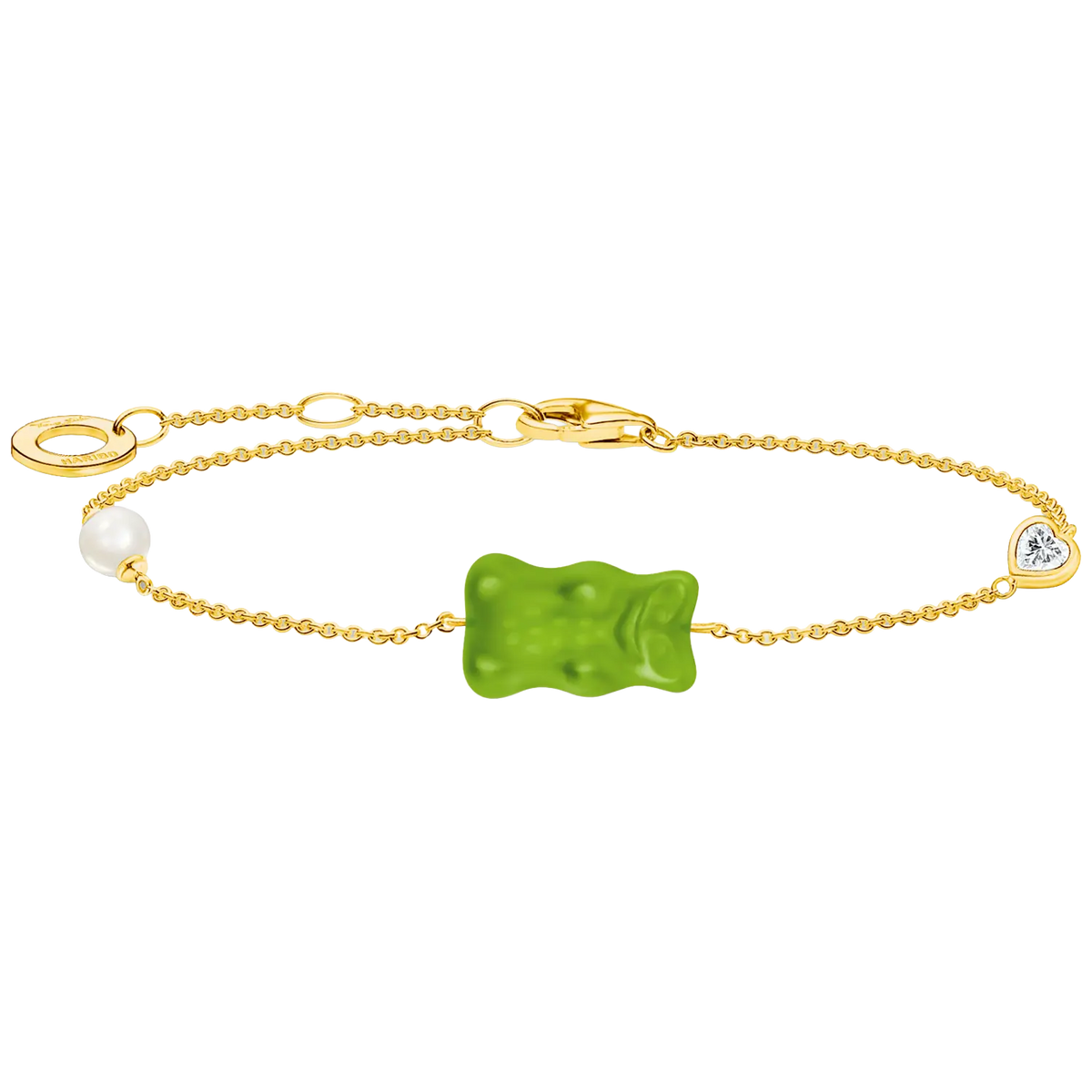 Thomas Sabo Armband mit grünem Goldbären vergoldet