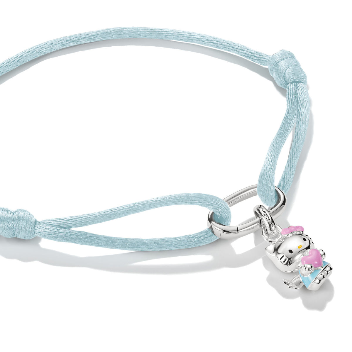 Thomas Sabo Textilarmband Hellblau mit Hello Kitty Charm – Connect