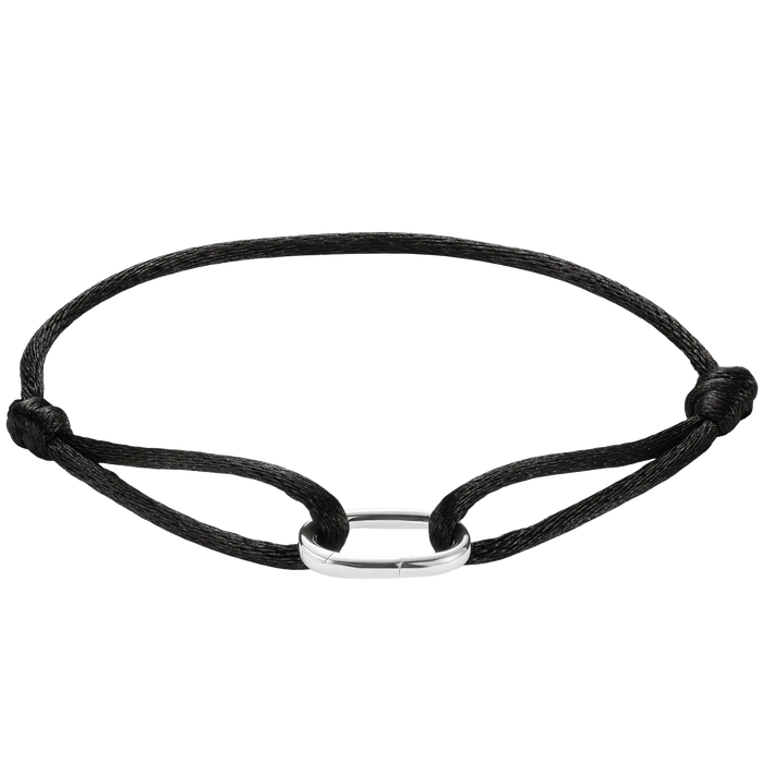 Thomas Sabo Charm-Textilarmband schwarz Connect Silber