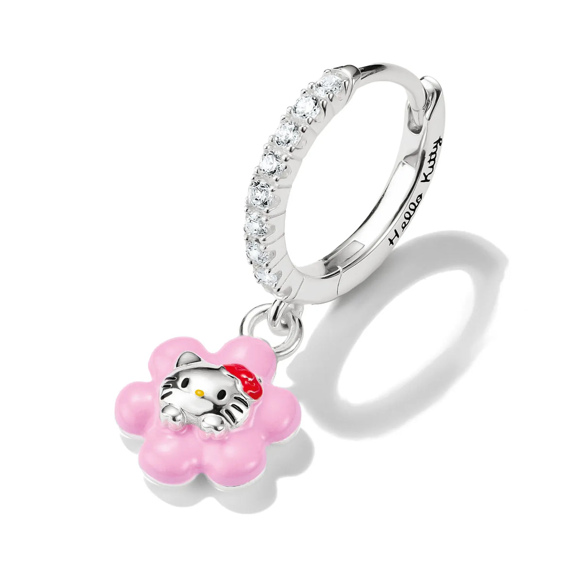 Thomas Sabo Hello Kitty Blume Single-Creole mit Zirkoniasteinen