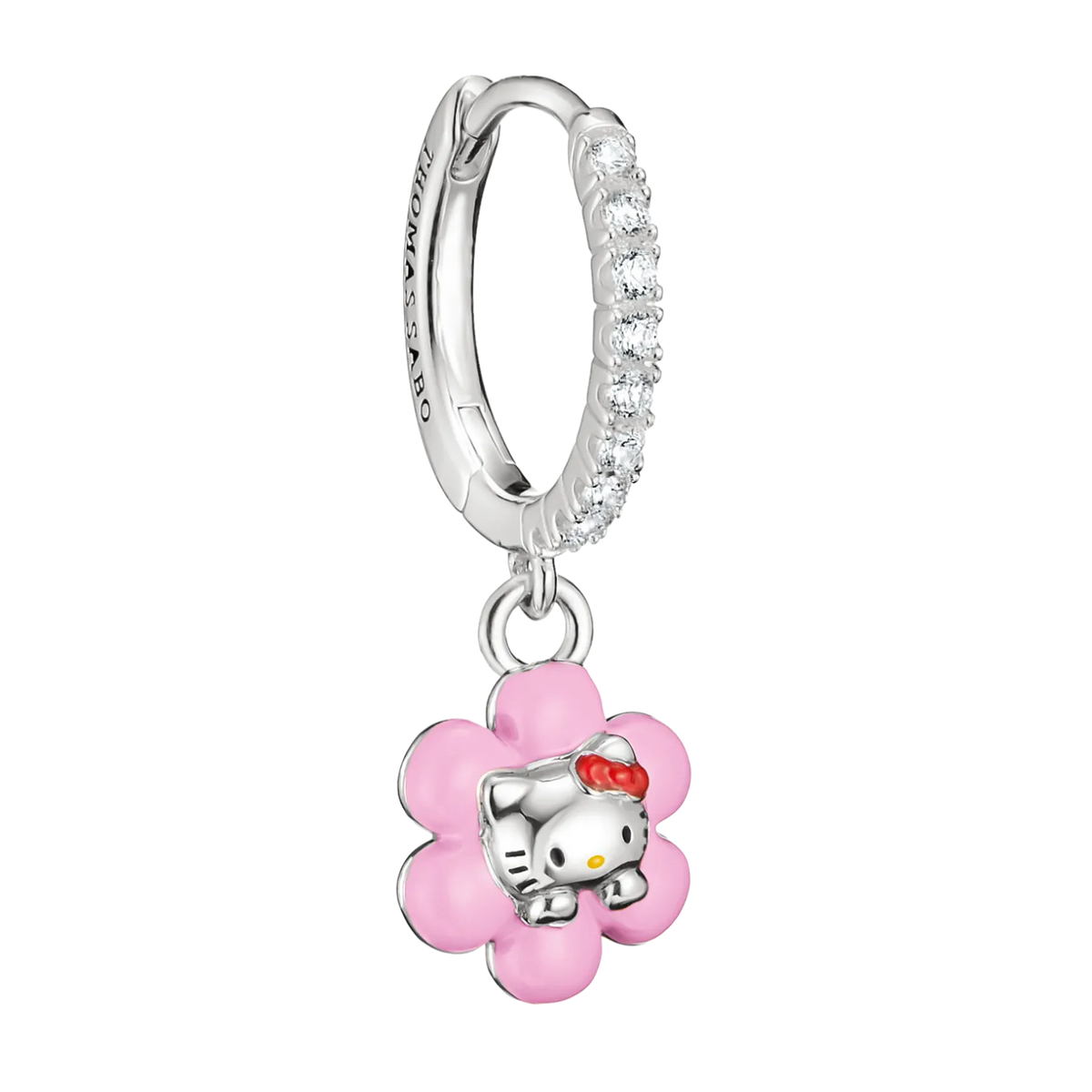 Thomas Sabo Hello Kitty Blume Single-Creole mit Zirkoniasteinen