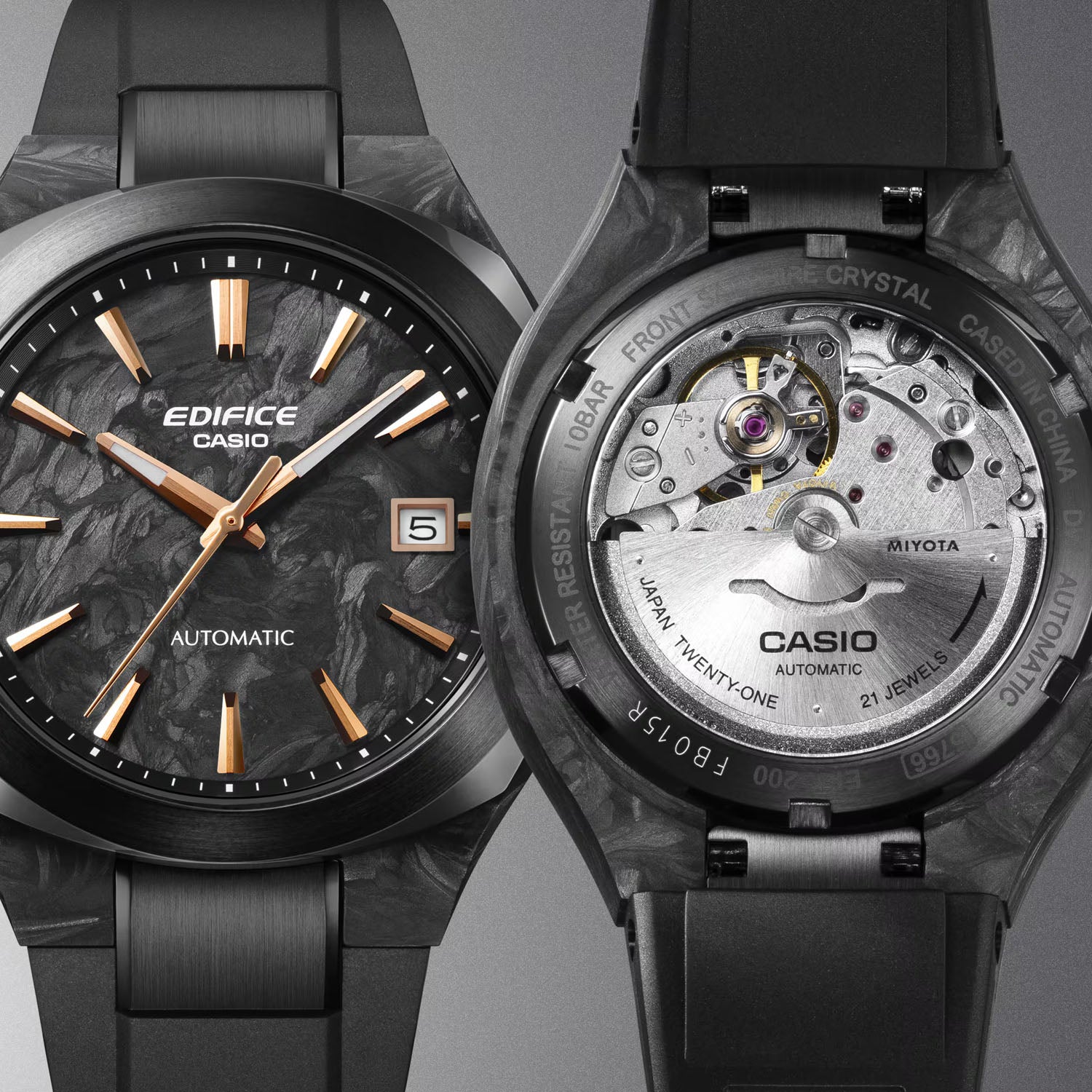 CASIO EDIFICE Automatik EFK-200 Carbon Herrenuhr