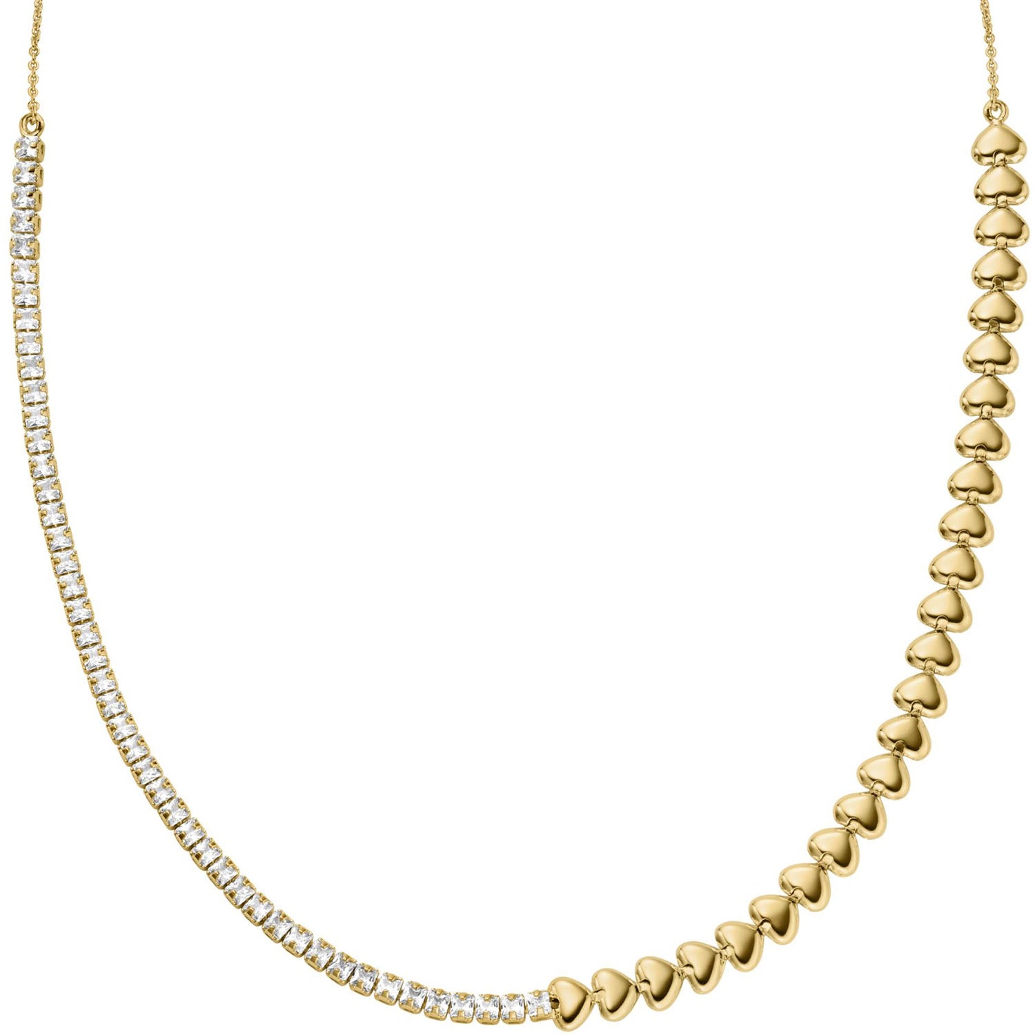 Fossil Sutton Love-All Herz-Glieder-Tennis Halskette