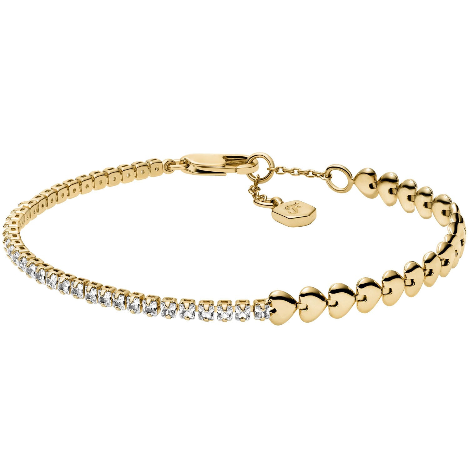 Fossil Sutton Love-All Herz-Glieder-Tennis Armband