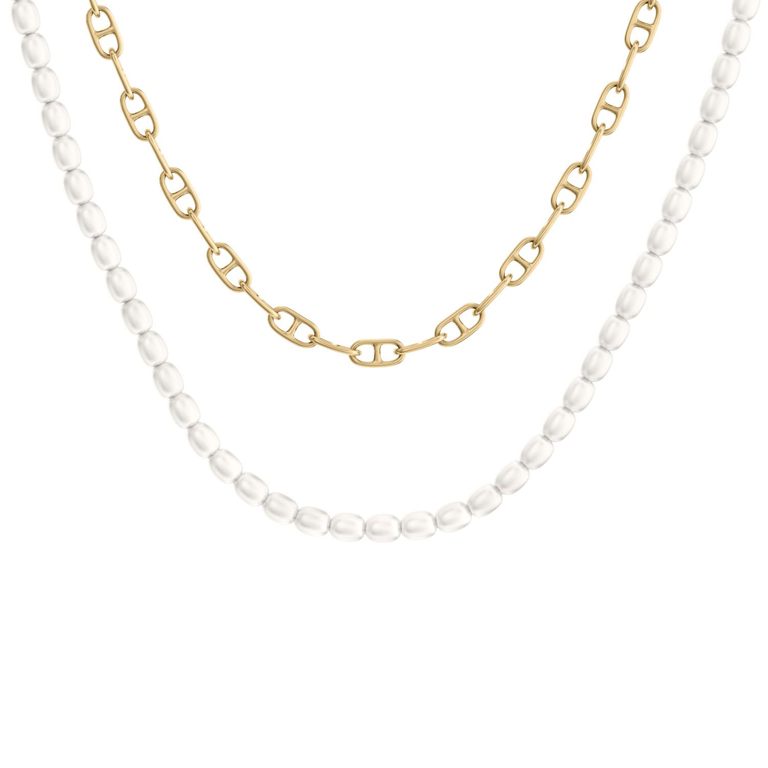 Fossil Heritage Pearl D-Link Damen Halskette