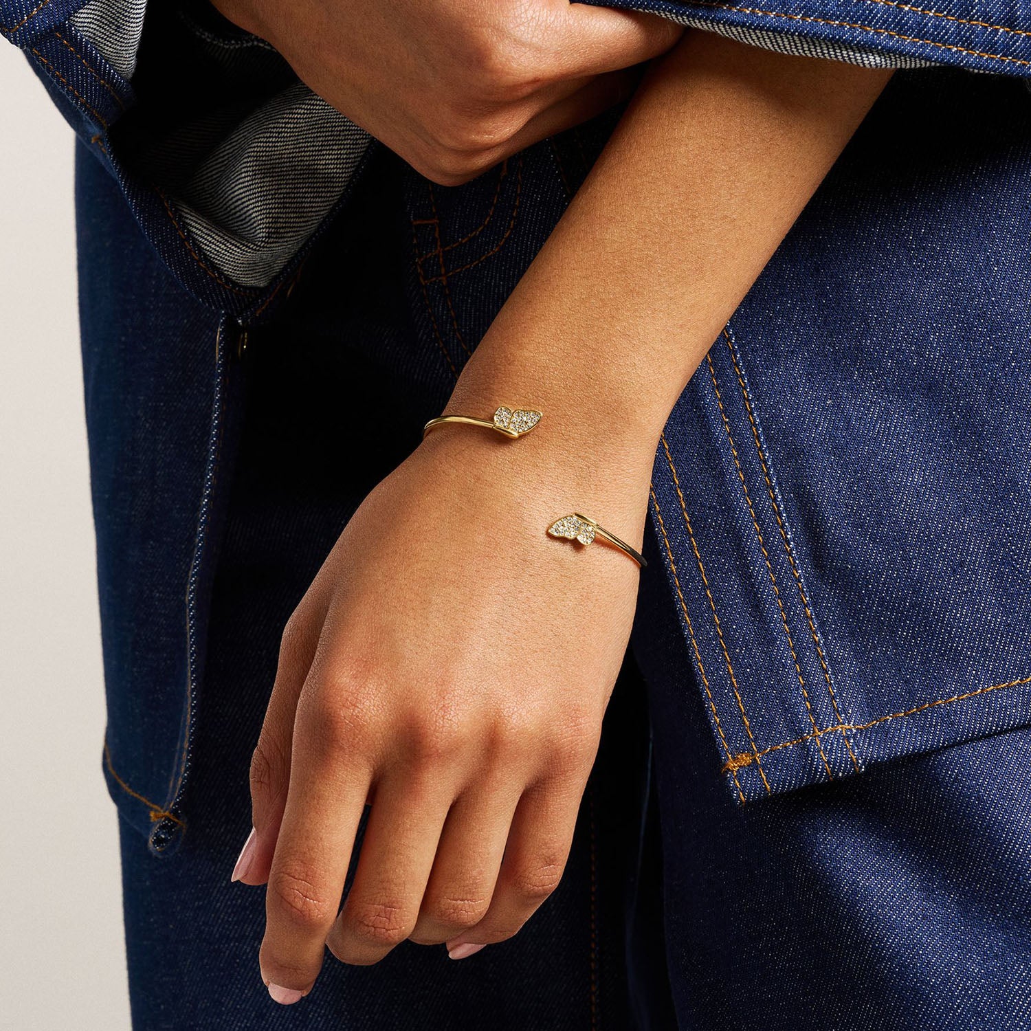 Fossil Armreif Pave Butterfly