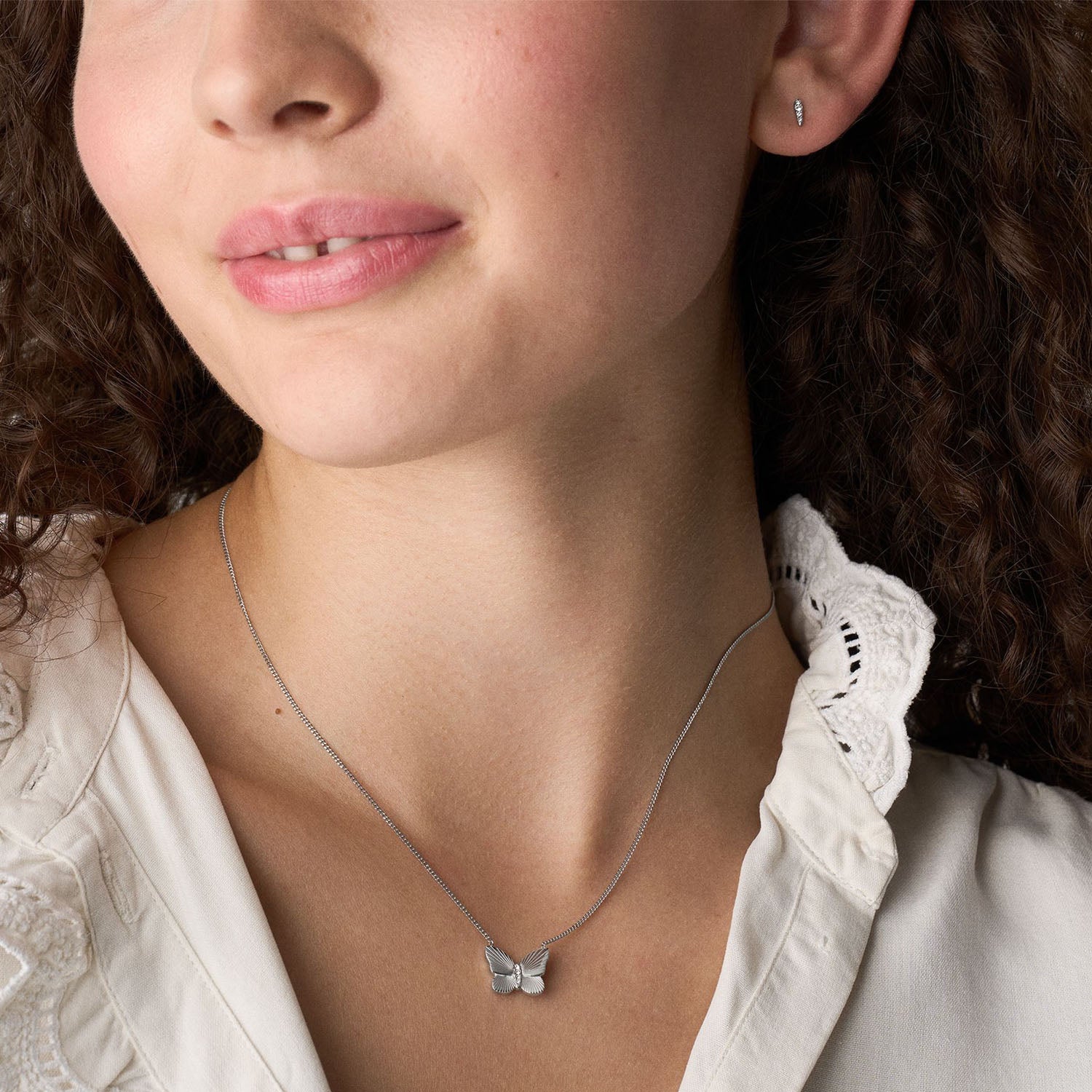 Fossil Geschenkset Sutton Butterfly Halskette & Ohrringe