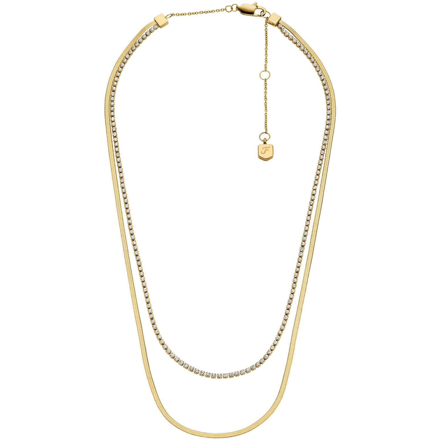 Fossil mehrreihige Damen Halskette Ellis Pave Glitz