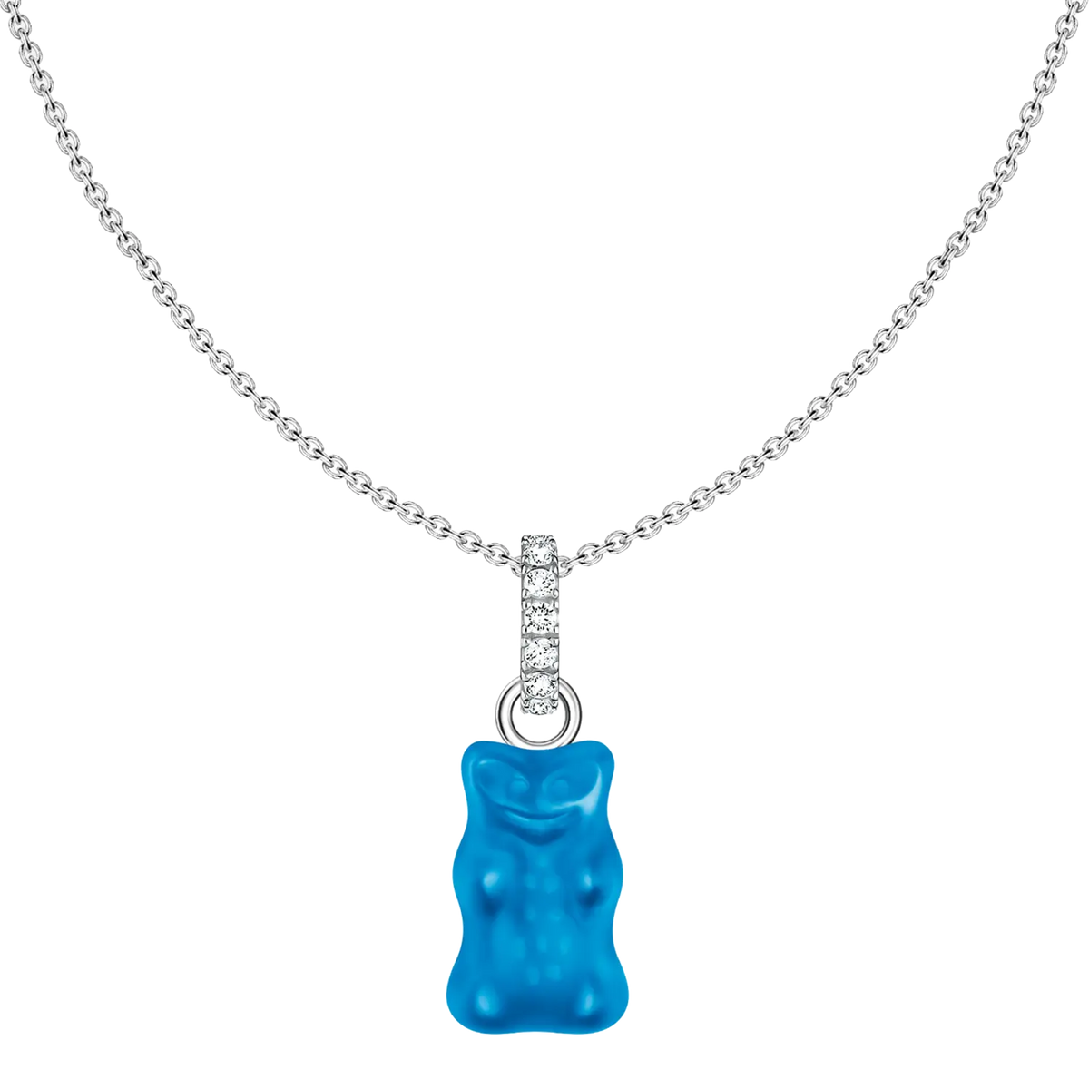 Thomas Sabo Kette mit blauem Goldbären-Anhänger Silber