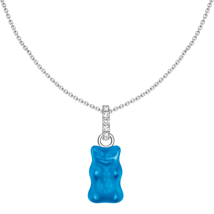 Thomas Sabo Kette mit blauem Goldbären-Anhänger Silber