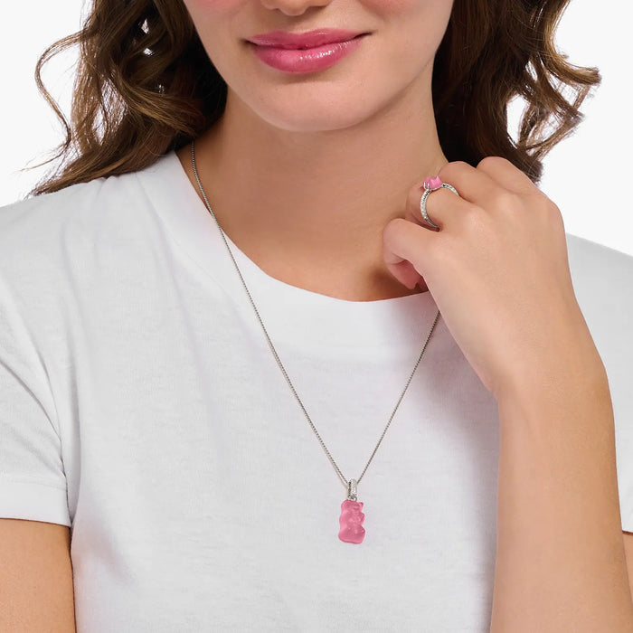 Thomas Sabo Anhänger mit pinkem Goldbären Silber