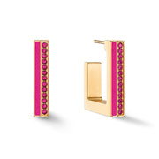 Coeur De Lion Creolen Square Stripes 20 Gold-Pink