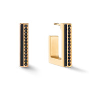 Coeur De Lion Creolen Square Stripes 20 Gold-Schwarz