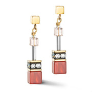 GeoCUBE® Iconic Precious Ohrringe Rot-Beige
