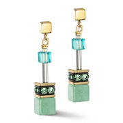 GeoCUBE® Iconic Precious Ohrringe Grün-Türkis